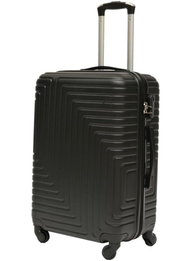 طقم حقائب سفر صلبة مكون من 5 قطع، حقائب ترولي خفيفة الوزن مزودة بعجلات دوارة 360 درجة وقفل رقمي آمن، أسود - Image 1